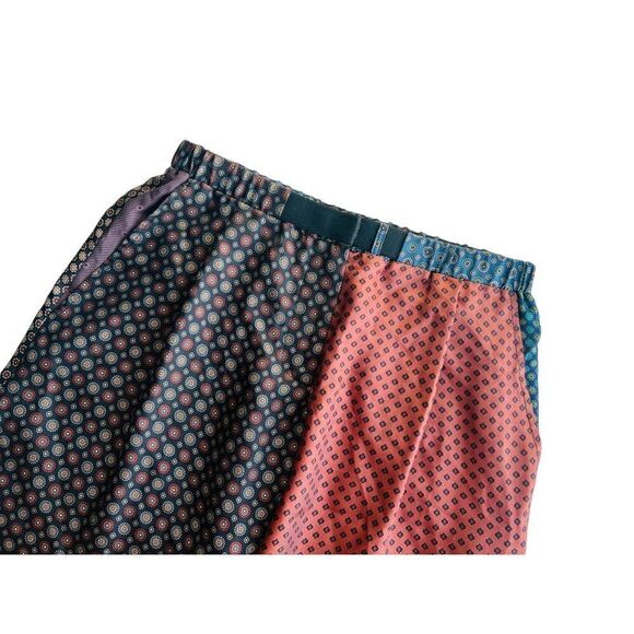 DUŠAN Italian 100% Silk Patchwork Flared Trousers In Blue Retails $832 - Picture 12 of 14